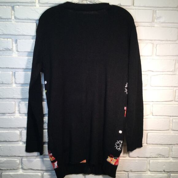Ugly Christmas Sweater black cardigan juniors medium - Picture 6 of 6